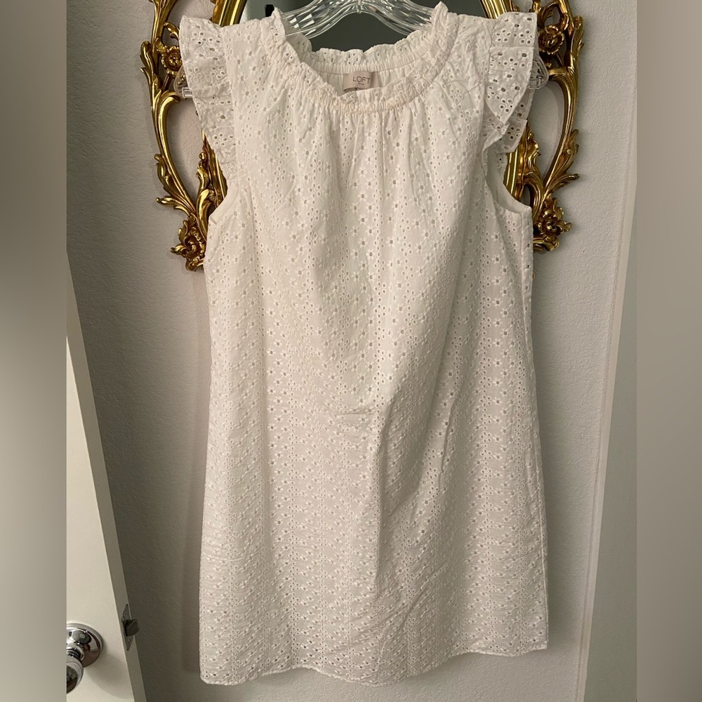 LOFT Eyelet shift dress